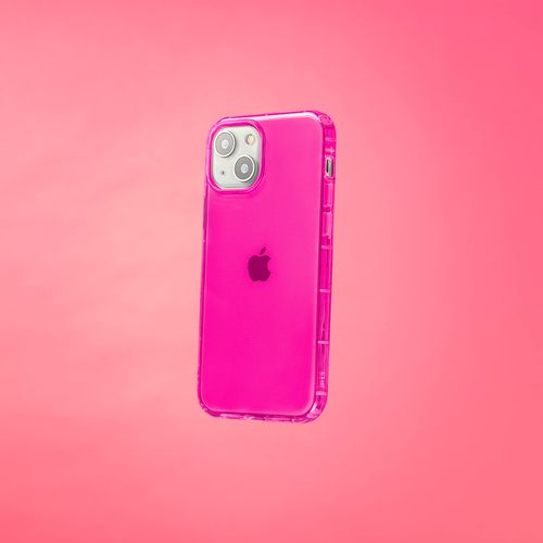 SteepLab Neon Highlighter Case for iPhone, The Grippy Jelly Case w/Protective Air Pockets (Eye-Catching Hot Pink, iPhone 13)