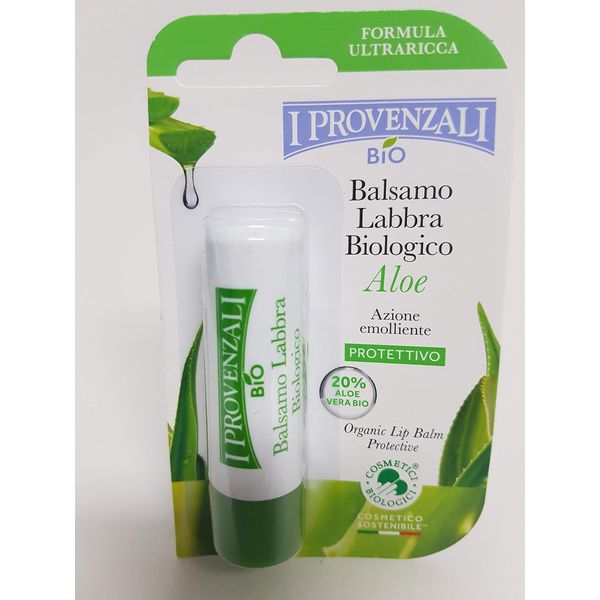 I Provenzali Bio Natürliches Lippenbalsam mit 20% Aloe 5,5ml 100% Vegan