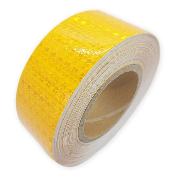 Aupur Reflective Tape, High Brightness, Reflector, 2.0 x 98.4 ft (5 x 25 m), Bicycle, Motorcycle, Truck, Accident Prevention, Night Safety, Social Distance, Social Distance (Yellow)