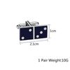KnBoB Cufflinks for Men Personality, Unique Wedding Cuff Link for Bridegroom Blue Square Rectangle Shape