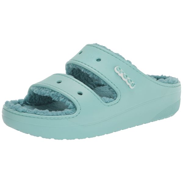 Crocs Unisex Classic Cozzzy Sandals, Fuzzy Slippers and Slides, Pure Water, Numeric_14 US Men