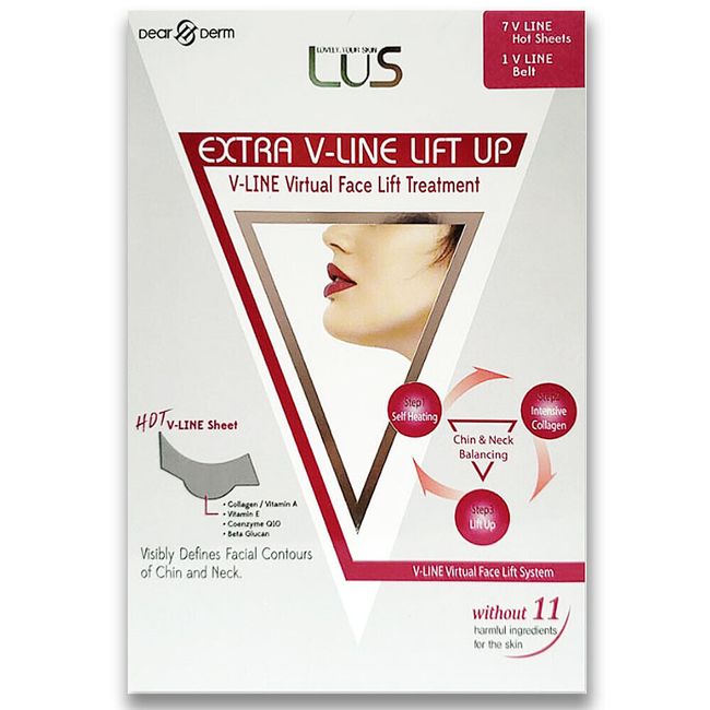 LUS EXTRA V-LINE LIFT UP (BEAUTY V-LINE FACE)-BAND+7 SHEETS- Free US Shipping