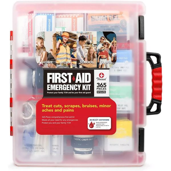 365 Piece First Aid Kit, Well-Organized Durable Hard Case, Wall-Mountable  NEW