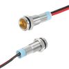 X AUTOHAUX 10pcs 6mm 1/4" Interior LED Indicator Light Flat Head 150mm Yellow