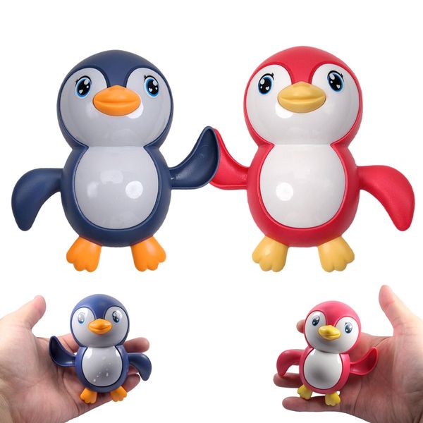 Saurawan 2Pcs Wind up Penguin Bathtub Toys, Water Table Accessories and Toys, Bath Toys Set for Toddlers and Kids 3-5, Newborn Toys Birthday Party Prizes, Easter Kids Wind Up Toys