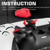 PlayRealm NO Falling Off Thumbstick Extender & Silicone Grip Cover 2 Sets for PS5 & PS4 Controller (UFO Red)
