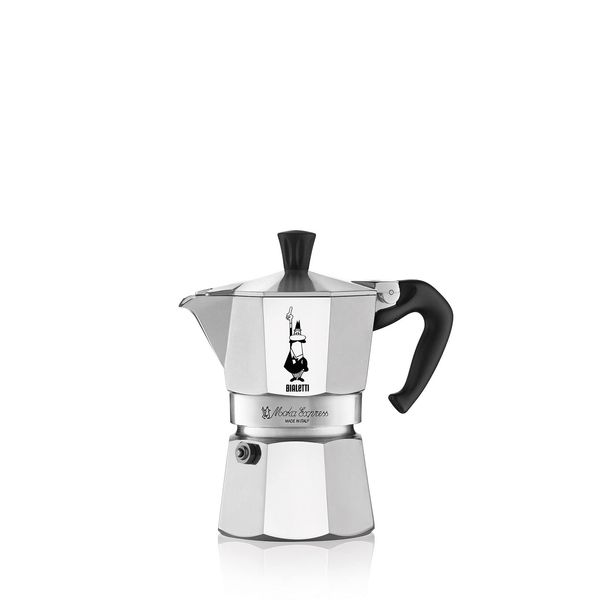 Bialetti - Moka Express: Iconic Stovetop Espresso Maker, Makes Real Italian Coffee, Moka Pot 3 Cups (4.3 Oz - 130 Ml), Aluminium, Silver
