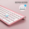 JOYACCESS Pink Wireless Keyboard,USB & Type C 2-in-1 Receiver, Full-Sized Ergonomic Computer Keyboard with Cover,Compatible with Windows/Mac/PC/Laptop