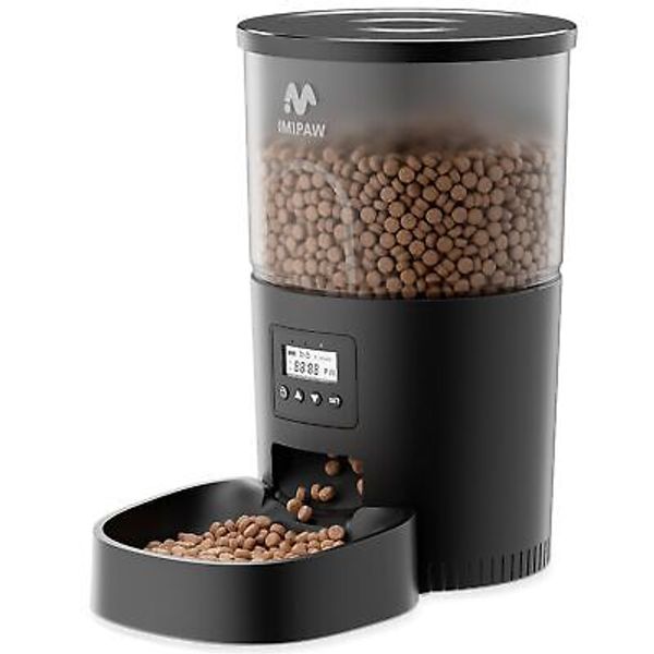 IMIPAW Automatic Cat Feeders, 3L Timed Cat Dry Food Dispenser, Dual Power Sup...