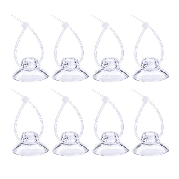 NA Aquarium Suction Cup Clips Suckers Cup Hooks Fish Tank Suction Hooks for Fish Tanks Pump Tubing Clear Holders Clamps 8 Pcs