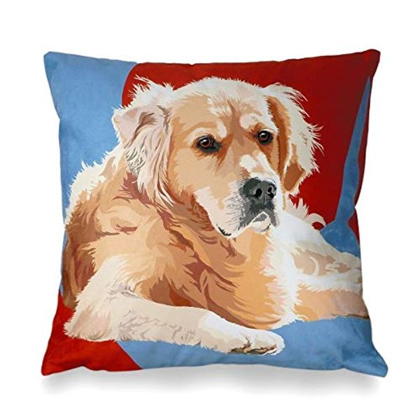 Leslie Gerry Golden Retriever Cushion Cover