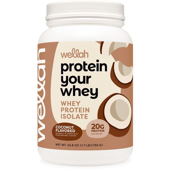 Wellah Your Whey (30 Servings, Coconut Flavored) - Whey Protein Isolate Protein