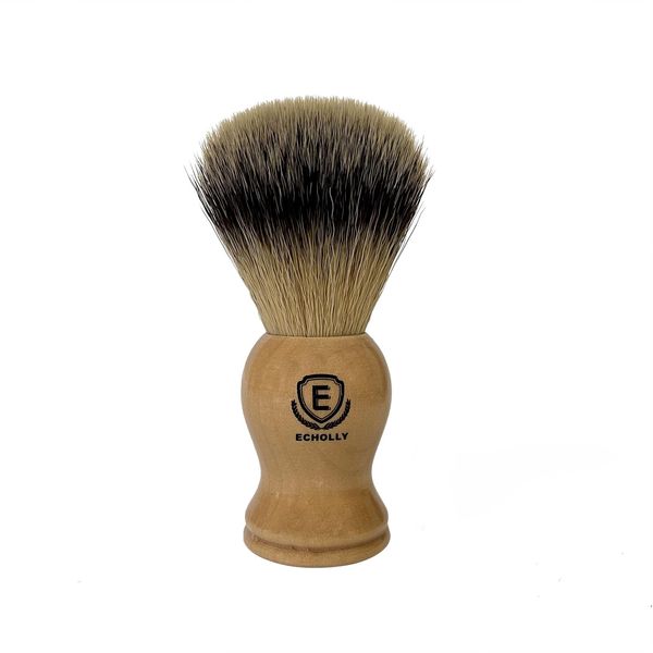 Premium Shaving Brushes For Men by Echolly-NO Shed Bristle Shave Brushes-Wood Handle Legacy Shave Brush-Rich and Fast Lather Shaving Cream Brush (Classic Beech)