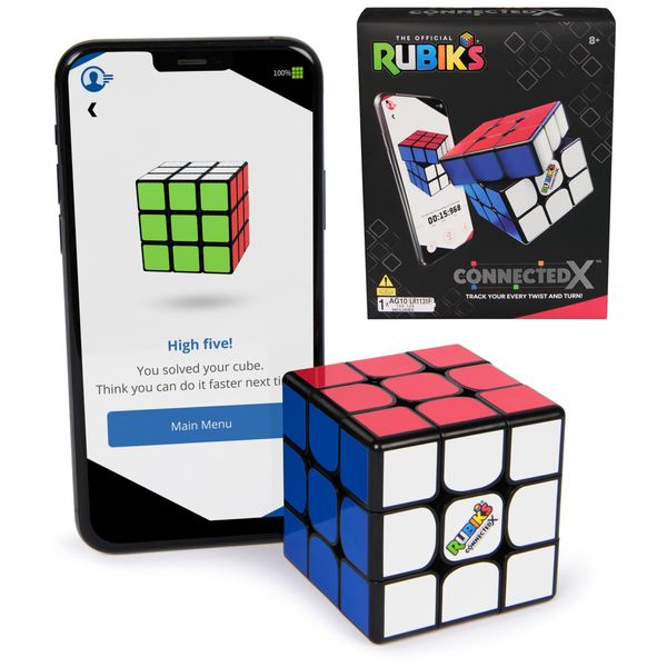 Rubik's Cube, The Original Rubik’s Cube ConnectedX, Bluetooth-Enabled 3x3 Speed Cube with Guided Learning App for Beginners, Brain Teaser Fidget Toy, for Ages 8+