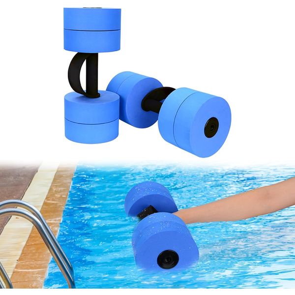 BOOSTEADY Aquatic Exercise Assemble Water Dumbbells,Swimming Pool Resistance Aquatic Fitness Barbells With High-Density EVA Foam Water Weights Dumbbells, for Water Aerobics Weight Loss