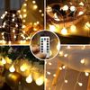 LED Globe String Lights with Remote, 16.4Ft 50 LED 8-Mode Twinkle Lights Battery