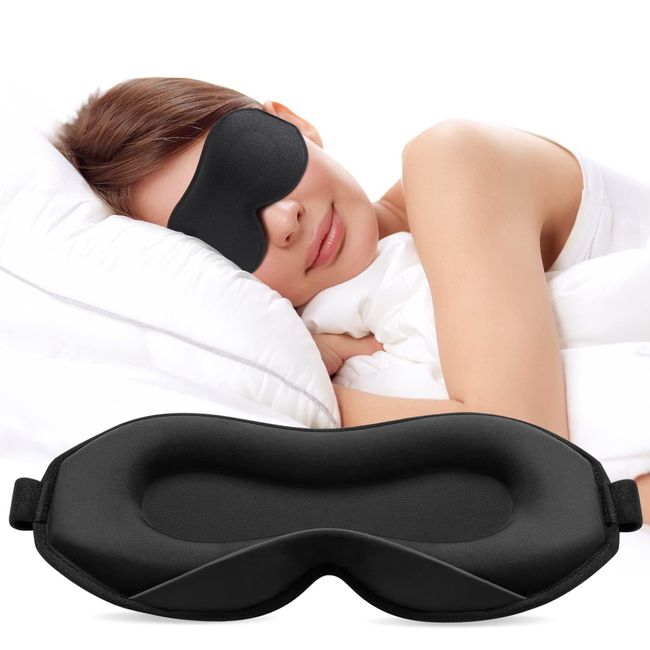 Umisleep Upgraded Sleep Mask, Perfect Sleeping Mask for Side Sleepers, 3D Ultra Soft Comfortable Eye Masks for Sleeping Women Men Kids with Adjustable Strap, Blindfold for Travel/Sleep/Nap