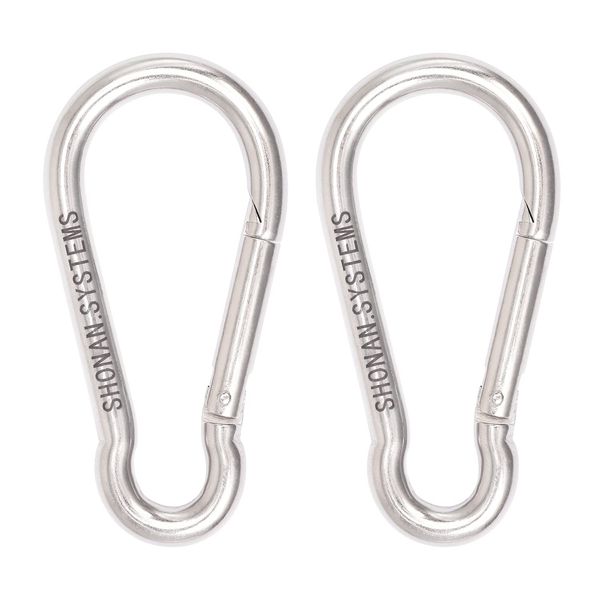 SHONAN.SYSTEMS 5.5 Inch Large Carabiner Clips- 2 Pack Heavy Duty Stainless Steel Spring Snap Hooks Carabiners for Outdoor Camping, Swing, Hammock, Hiking and More, 600 lbs Capacity