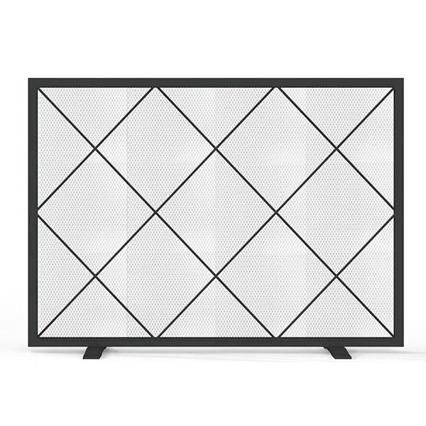 Style Selections 39" Flat Panel Fireplace Screen, Heat-Resistant Black Finish