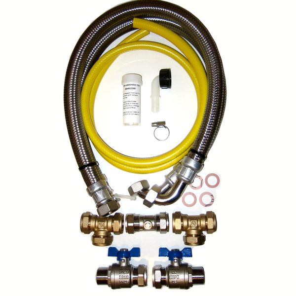 Water Softener Installation Kit 22mm / 1000mm Stainless Steel Hoses