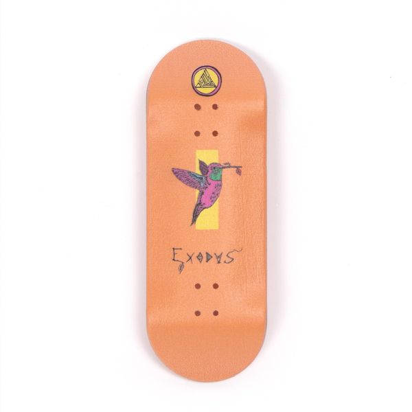 EXODUS Deep Concave Fingerboard Deck (Orange Anoixi Bird, 35mm)