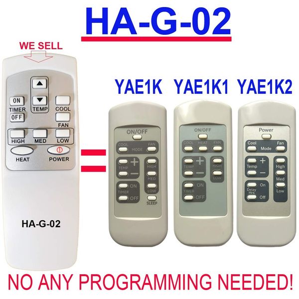 Replacement for GE Window Air Conditioner Remote Control (HA-G-02)