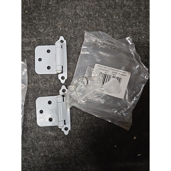 20 2pk Ulta Hardware White Hinge Self-Closing FLUSH  #34912