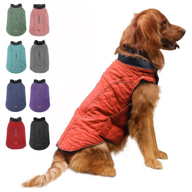 EMUST Winter Dog Coats, Dog Apparel for Cold Weather, British Style Windproof Warm Dog Jacket for Dog Coats for Winter, 7 Sizes 13 Colors (X-Small(Pack of 1), Orange)