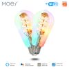 MOES 2Pack Smart WiFi ST64 Edison LED Light Bulbs Multicolor CW&RGB Dimmable 40W