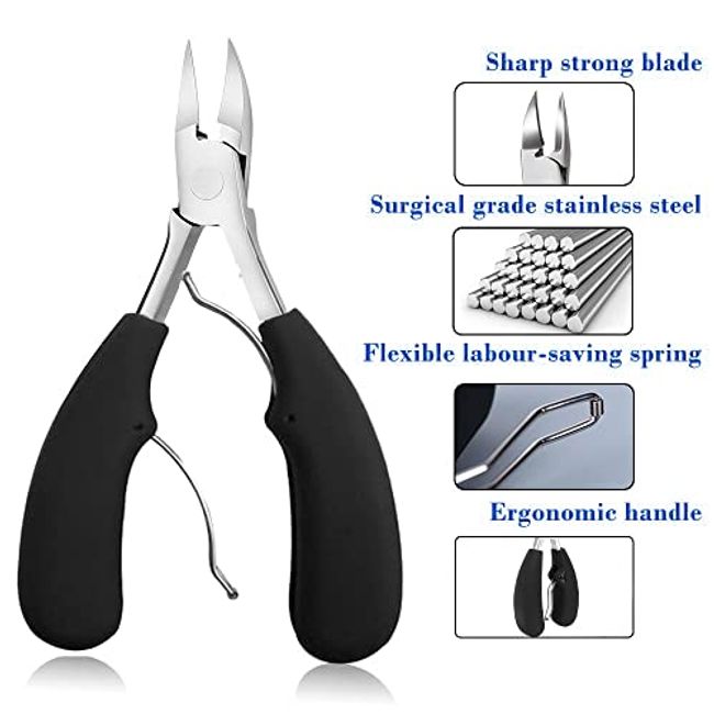 New Splash-proof Design, Thick & Hard Nails Dedicated Nail Clippers,  Stainless Steel Material With Metal Nail File - Wide Toe Nail Clipper For  Thick Nails