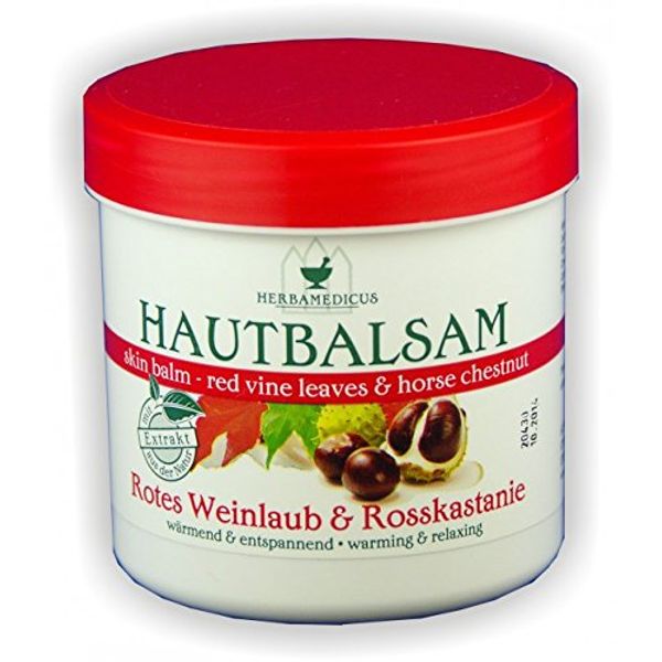 Hautbalsam Rotes Weinlaub mit Rosskastanie 250 ml Pflegebalsam Herbamedicus Weinlaubbalsam