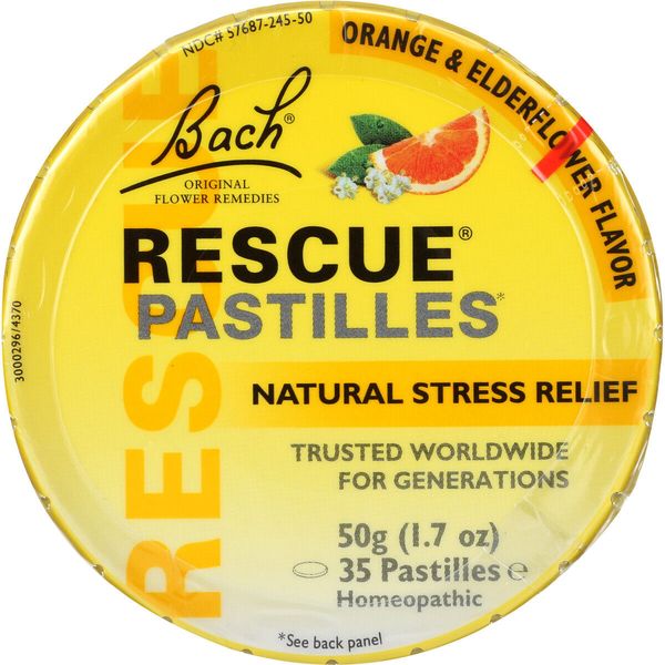 Bach RESCUE Natural Stress Relief Homeopathic Orange Elderflower 50g 12 Pack