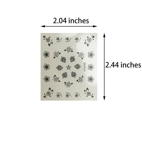 4500 Pieces Flowers Nail Stickers Kit 90 Sheets 3D Mini Nail Art Stickers Black White Colorful Various Patterns Flower Decals Self-Adhesive False Sticker for Women DIY Decor Birthday Party Favors Gift