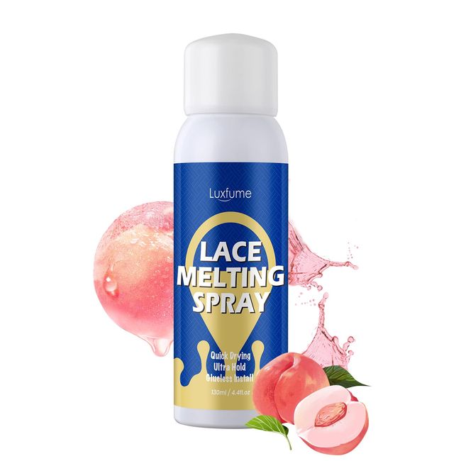 Luxfume Lace Melting Spray And Holding Spray 130ml - Melting Spray For Lace Wigs Invisible No Residue Fast Drying Bonding Extreme Hold Lace Filter Melting Spray 4.4 oz