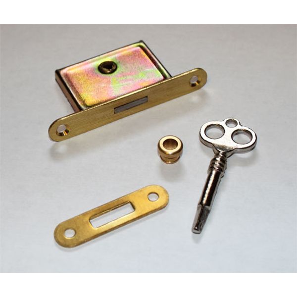 Upright Piano Lock Kit - Brass - Vertical Piano Lock