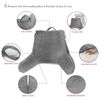 Super Soft Reading Pillow, TV & Bed Rest Pillow, Arms Support With Pockets -Gray
