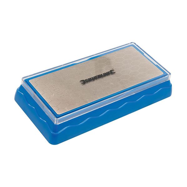 Silverline 285829 Double-Sided Diamond Bench Stone 400 / 1000 Grit