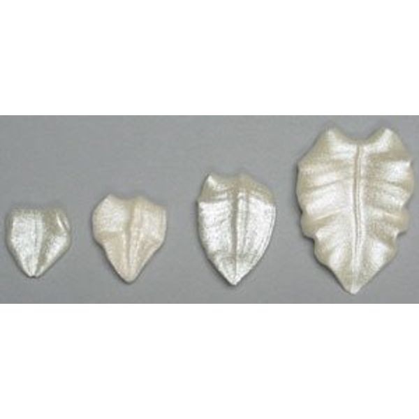 Item#38851 - Silver Leaf 1/2" Royal Icing Cake/Cupcake Decorations 12 Ct