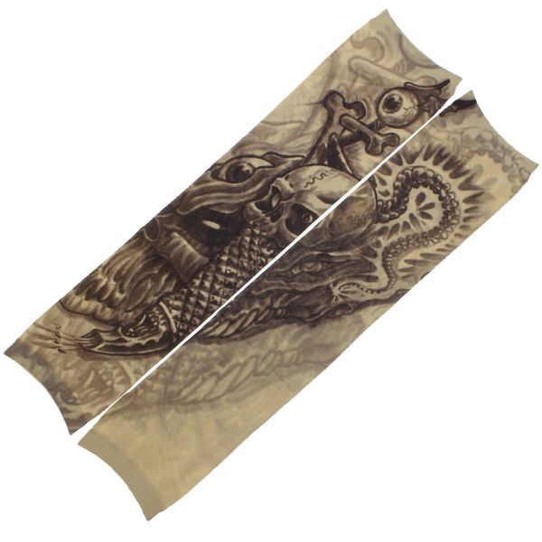Slip on Temporary Tattoo Sleeve - Skull, Bones & Eyeballs - Only Single Piece