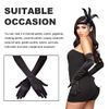 VIKSAUN 2 Pieces 1920s Flapper Headband Accessories Set, Vintage Flapper Feather Headband, Black Long Gloves, Feather Headband, Costume Prom Wedding Carnival Party, 20s Hair Accessories (2 Pieces)