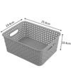 Zerdyne 6-Pack Plastic Woven Storage Basket, Light Gray