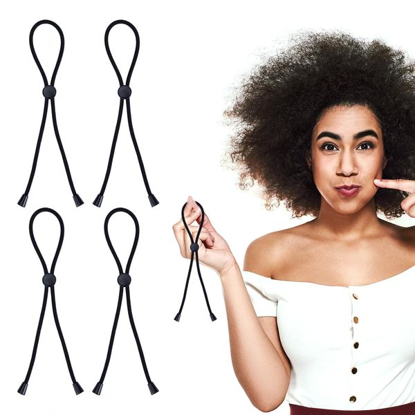 6 pcs Adjustable Hair Ties for Thick Curly Hair Ponytail Holders for Natural Hair, Buns, Dreads, Afro Puffs, and Pineapple Hairstyles Hair Bands for Women and Girls