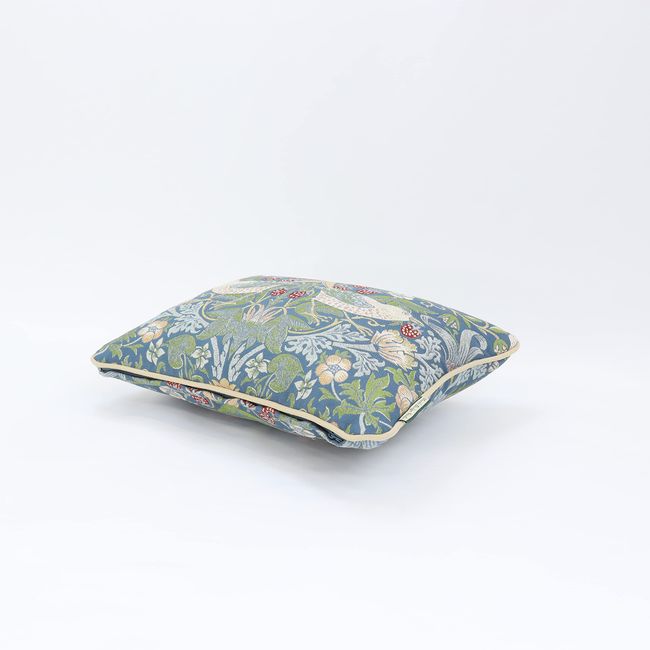 Kawashima Textile Celcom Morris Design Studio LL1710 Strawberry Thief Cushion Cover Blue Green 15.7 x 11.8 inches (40 x 30 cm)