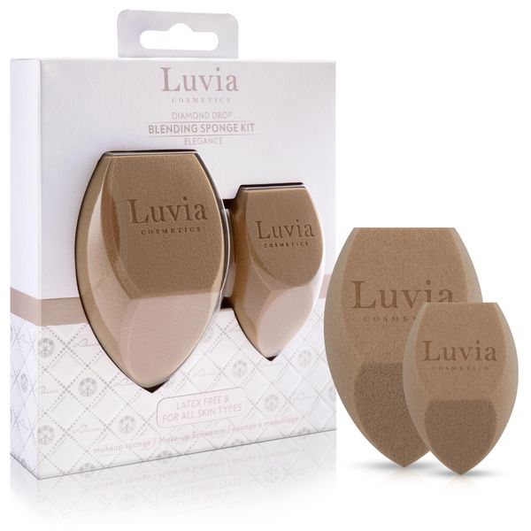 XXL Make-Up Body Sponge and Cosmetic Sponge Set - Luvia Cosmetics - Makeup Blender Elegance Coffee