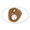 CafePress Baseball Glove Sticker Oval Car Bumper Sticker