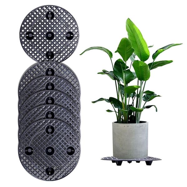 GeluEla 6 Stück Drainagegitter, Topfpflanzenständer, Kunststoff Blumentopf Mesh Pads, Blumentopf Ständer Drainage Mesh, Bonsai Gitter Drainage Gittermatte für Lnnen-Balkon Outdoor Garten (30cm)