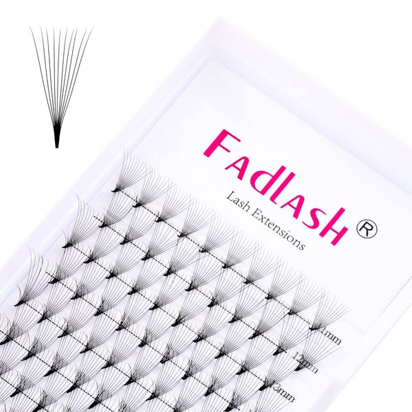 Fadlash Pre-Made Eyelash Extension 10D 0.07mm D Curl 11-19mm Mixed Length Volume Russian Eyelash Extensions Pre Fanned Lashes Fans