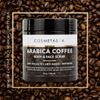 Arabica Coffee Body & Face Scrub- with Exfoliating Glove 100% Natural with Coconut and Shea Butter- Best Acne Best Acne, Anti Cellulite and Stretch Mark treatment, Spider Vein Therapy for Varicose Ve…
