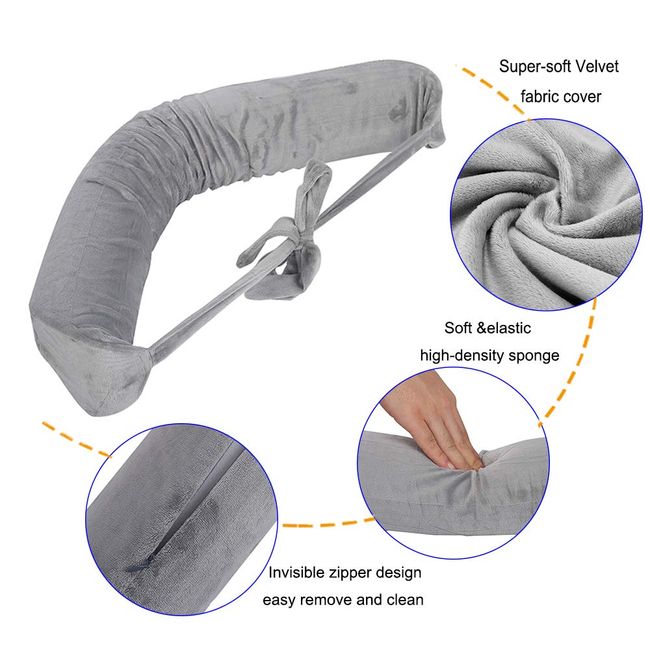Lumbar Roll Scoliosis Pillow, High Resiliency Sponge Zipper Lumbar Support  Wrap Pillow For Sleeping Use