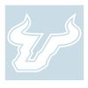 Craftique South Florida Decal (White Bull Head Decal (3''4''6''12''18''), 12 in)